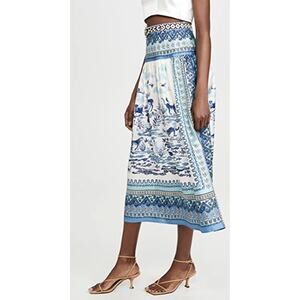 Saloni Zawe Porcelain Safari Silk Skirt size 4